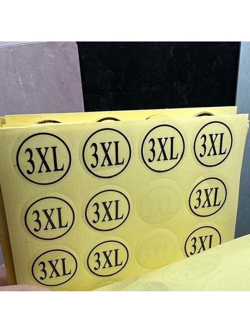 1200 to 1400 stickers less than perfect Yellow Size Label Stickers - Picture 6 of 12